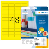 HERMA 4366 Farebné samolepiace etikety žlté odnímateľné 45,7 x 21,2 mm 960 ks A4 potlačiteľné matný papier štítky logistika sklad 1