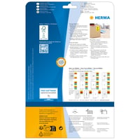 HERMA 4366 Farebné samolepiace etikety žlté odnímateľné 45,7 x 21,2 mm 960 ks A4 potlačiteľné matný papier štítky logistika sklad 2