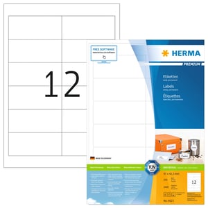 HERMA 4623 Univerzalne naljepnice A4 - bijele, mat, 97x42,3 mm, 2400 kom.