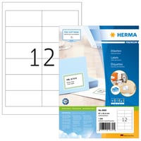 Samolepiace etikety HERMA 4669 Premium, biele, A4, 97x42,3 mm, matný papier, 1200 ks (12 ks/hárok) 1