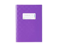 Copertă de caiet HERMA 7426, format A5, mov, textură tip rafie, cu etichetă pentru inscripționare, folie polipropilenă ștergibilă, pentru caiete școlare 1