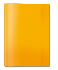Copertă caiet HERMA 7494 A4, transparentă, portocalie, 25 bucăți, folie polipropilenă durabilă și lavabilă, pentru caiete școlare, set coperte colorate 1