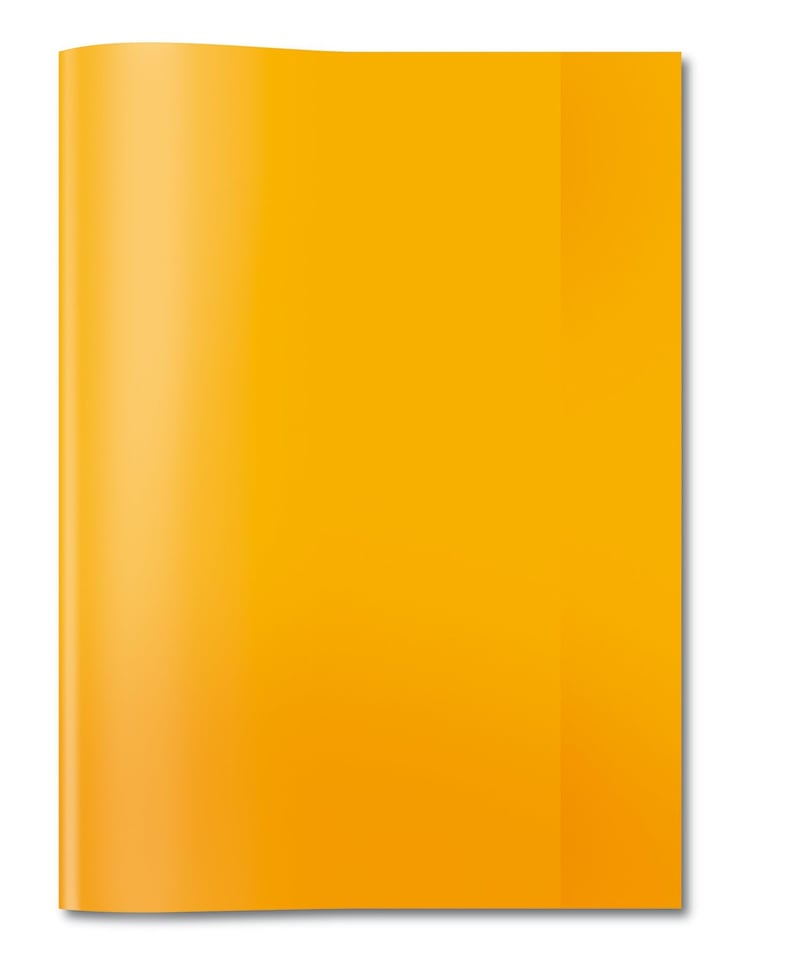 Copertă caiet HERMA 7494 A4, transparentă, portocalie, 25 bucăți, folie polipropilenă durabilă și lavabilă, pentru caiete școlare, set coperte colorate