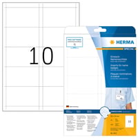 HERMA 9011 vkladacie štítky na menovky A4, 90x54 mm, biely kartón, perforované, nie sú samolepiace, 250 ks 1