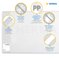 Copertă de carte HERMA Basic 26x54 cm, folie PP transparentă, cu etichetă pentru nume și protecție pentru margini, pentru manuale școlare 7