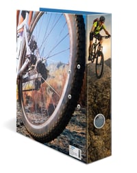 Detský krúžkový zakladač HERMA A4 s motívom horského bicykla, šírka 7 cm, s potlačou vo vnútri, pre chlapcov a dievčatá 2