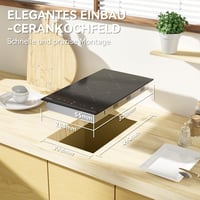 Hermitlux 2 égőfejes beépíthető elektromos főzőlap, 29 cm, 3300 W, érintésvezérlés 2
