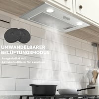 Hermitlux 52 cm beépíthető páraelszívó, 750 m³/h légáramlás, 60 dB, ezüst - TB02-52CM A 8