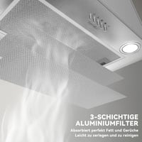 Hermitlux 52 cm beépíthető páraelszívó, 750 m³/h légáramlás, 60 dB, ezüst - TB02-52CM A 5