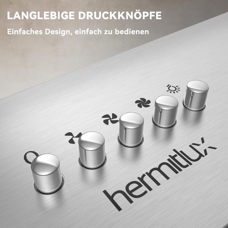 Hermitlux 52 cm beépíthető páraelszívó, 750 m³/h légáramlás, 60 dB, ezüst - TB02-52CM A
