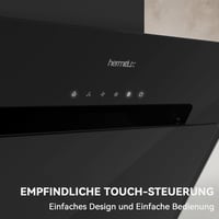 Hermitlux 60 cm fekete páraelszívó A+++ recirkuláció 650 m3/h érintővezérlés 4 fokozat 59 dB 6