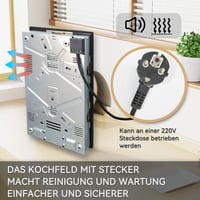 Hermitlux Beépíthető Kerámia Főzőlap - 29 cm Fekete Üveg, 2 Zónás, 3300W, Érintőszenzoros Vezérlés, Gyerekzár, Időzítő, Kompakt 6