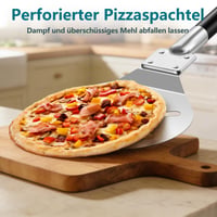 Herogo lopatica za pizzu, 9-inčna perforirana lopatica za pizzu od nehrđajućeg čelika za pećnicu 7