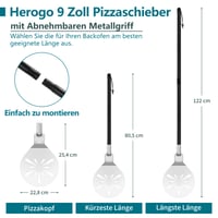 Herogo lopatica za pizzu, 9-inčna perforirana lopatica za pizzu od nehrđajućeg čelika za pećnicu 5