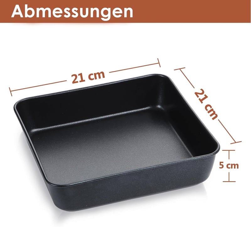 Herogo rozsdamentes négyzet sütőforma szett 2 db 21x21 cm