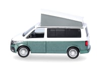 Model auta Herpa VW T6.1 California v mierke 1:87 – cukríková biela / metalíza Bay Leaf Green – zberateľská plastová miniatúra, vyrobené v Nemecku 4