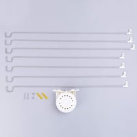 Hershii 7 karos zuhanyfüggöny tartó 144 cm-es fém sínnel és horogokkal 5