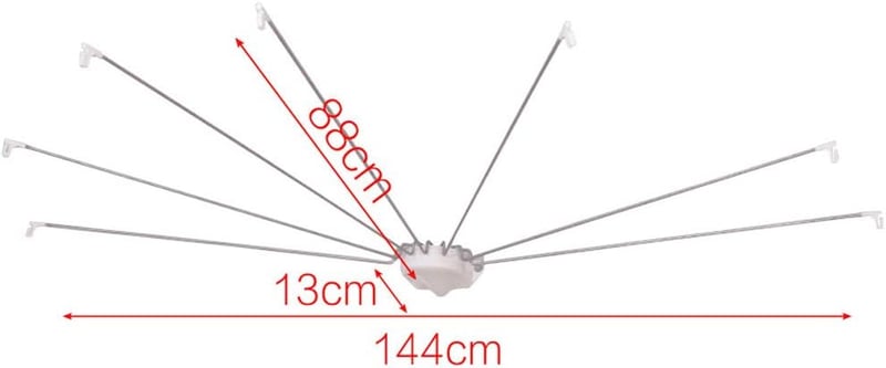 Hershii 7 karos zuhanyfüggöny tartó 144 cm-es fém sínnel és horogokkal