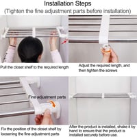 Hershii Állítható Szekrényelválasztó Rozsdamentes Acél 40-60cm Fekete 6