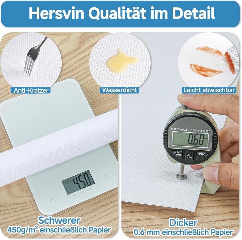 Hersvin öntapadós fiók alátét 50x500 cm, fehér pöttyös EVA vízálló szőnyeg