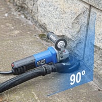 HERZO 1400W Betónová brúska a uhlová brúska s diamantovým brúsnym kotúčom a odsávacím krytom 125 mm s nastaviteľnými otáčkami 4