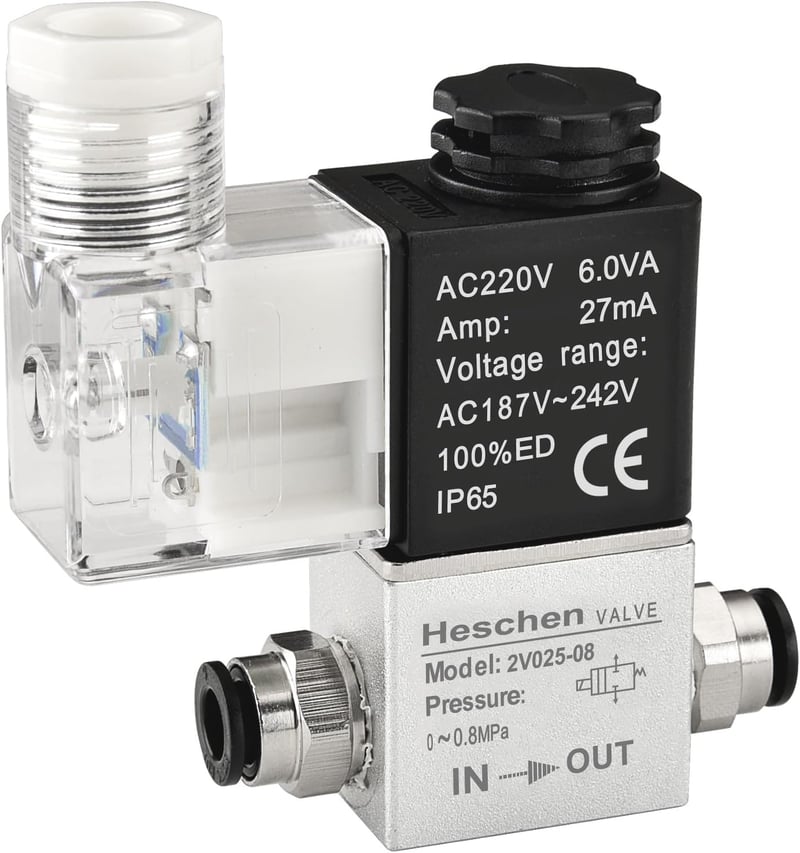 Heschen 2V025-08 Pneumatikus Szolenoid Szelep 220V AC PT1/4 Normál Zárt