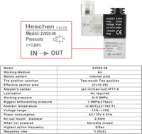 Heschen 2V025-08 Pneumatikus Szolenoid Szelep 220V AC PT1/4 Normál Zárt 4