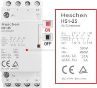 Heschen AC Kontaktor HS1-25, 4 Pólusú 2NO 2NC, 220V/240V, 25A, 35mm DIN Sín Szerelés, Háztartási Váltóáramú Relé 8