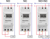 Heschen Digitális LCD Heti Programozható Időkapcsoló Relé 220-240V 16A DIN Sínre THC15A 3