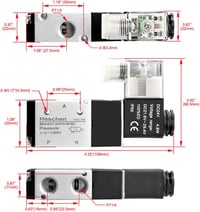 Heschen Elektromos Pneumatikus Mágnesszelep 3V210-08 24V DC 3/2 Utas PT1/4 Alumínium Ezüst-Fekete CE 2