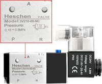 Heschen Elektromos Pneumatikus Mágnesszelep 3V210-08 24V DC 3/2 Utas PT1/4 Alumínium Ezüst-Fekete CE 7
