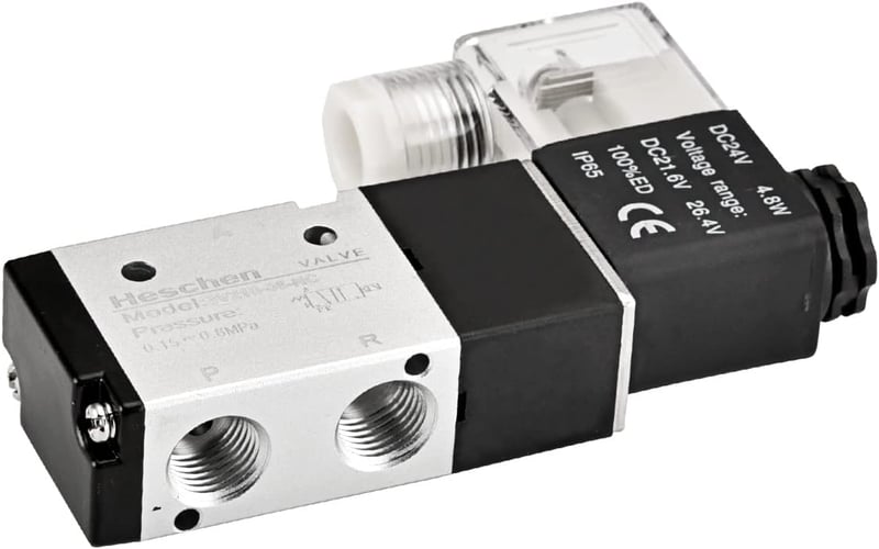Heschen Elektromos Pneumatikus Mágnesszelep 3V210-08 24V DC 3/2 Utas PT1/4 Alumínium Ezüst-Fekete CE