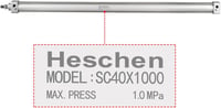Heschen SC 40-1000 Pneumatikus Munkahenger, 40mm Átmérő, 1000mm Löket, Kétirányú Működés, PT1/4" Csatlakozó, M12x1.25 Dugattyú 3