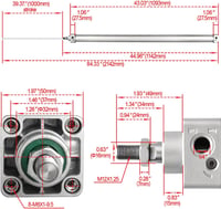 Heschen SC 40-1000 Pneumatikus Munkahenger, 40mm Átmérő, 1000mm Löket, Kétirányú Működés, PT1/4" Csatlakozó, M12x1.25 Dugattyú 2