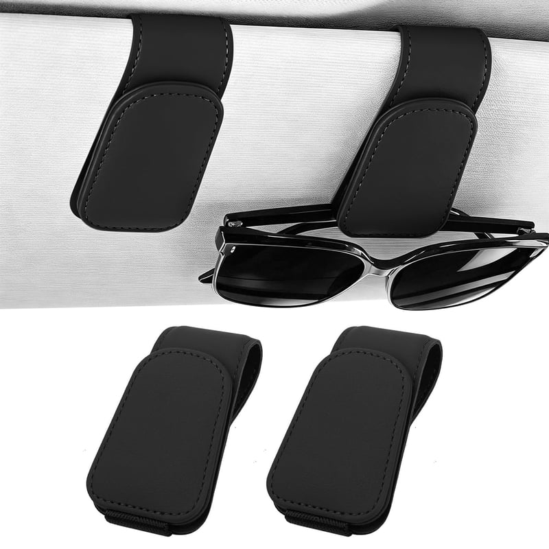 Suport magnetic pentru ochelari Heshebuy pentru parasolar auto, negru, 2 bucăți - Clemă pentru ochelari de soare și carduri
