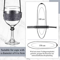 Hestya Set 4 Suporturi din Pâslă pentru Pahare de Vin, Agățabile, Gri, 33,5 x 3 x 0,2 cm, Suport pentru Pahare, Suport din Pâslă cu Agățătoare 2