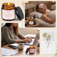Set cadou pentru femei Hestya, saculet de cadou din iută, cu lumânări parfumate, coș wellness, Yellow White Black Pink Lotus Pink, pentru Crăciun, zi de naștere 7