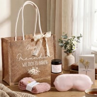 Set cadou pentru femei Hestya, saculet de cadou din iută, cu lumânări parfumate, coș wellness, Yellow White Black Pink Lotus Pink, pentru Crăciun, zi de naștere 2