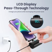 HETP Mini Powerbank 5200 mAh pre iPhone, 20W PD 4.0 rýchlonabíjanie, LCD displej, kompaktná externá batéria pre iPhone 14 Pro Max 13 12 11 XR XS 8 7 6
