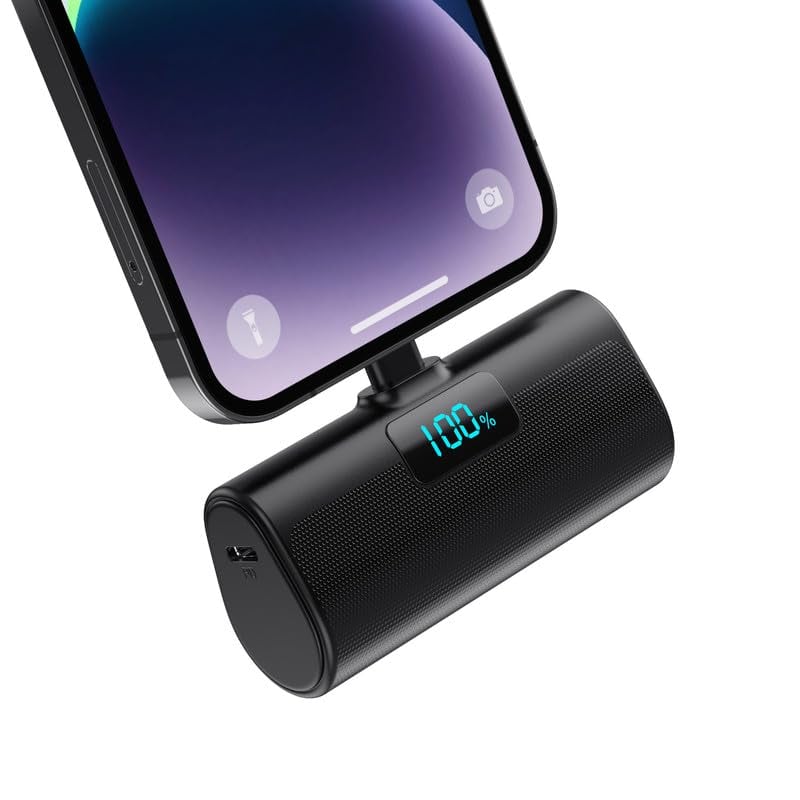 HETP Mini Powerbank 5200 mAh pre iPhone, 20W PD 4.0 rýchlonabíjanie, LCD displej, kompaktná externá batéria pre iPhone 14 Pro Max 13 12 11 XR XS 8 7
