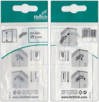 Hettich RV hátsó falpanel rögzítő csatlakozó készlet 8 db, 5 mm falvastagság, öntött nikkel bevonat, 62445 5