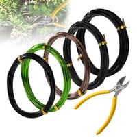 Sârmă pentru modelarea bonsailor Heveer, aluminiu, 5 role - 25 m, 1/1,5/2 mm 1