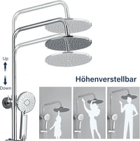 hevenaov Termosztátos Esőzuhany Szett Rozsdamentes Acél 80-120 cm Magasságállítható 8