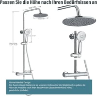 hevenaov Termosztátos Esőzuhany Szett Rozsdamentes Acél 80-120 cm Magasságállítható 5