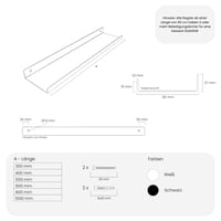 Șină pentru tablouri HEVVA Marseille 80 cm negru – etajeră decorativă de perete pentru tablouri 3
