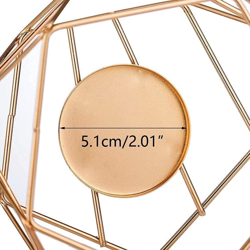 Hewory arany geometrikus teafénytartó szett 12 db üveg lámpa dekoráció