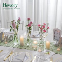Hewory üveg váza szett 6 db henger alakú gyertyatartó 6,5 cm átmérő 2