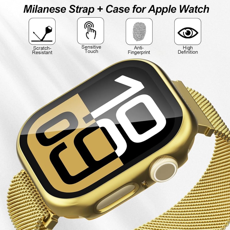 Hexasider Mágneses Karkötő Védőtokkal Apple Watch 38-49mm Óraszíj - Rozsdamentes Acél Milánói Szíj iWatch Series 11-3 Ultra Kompatibilis

AI