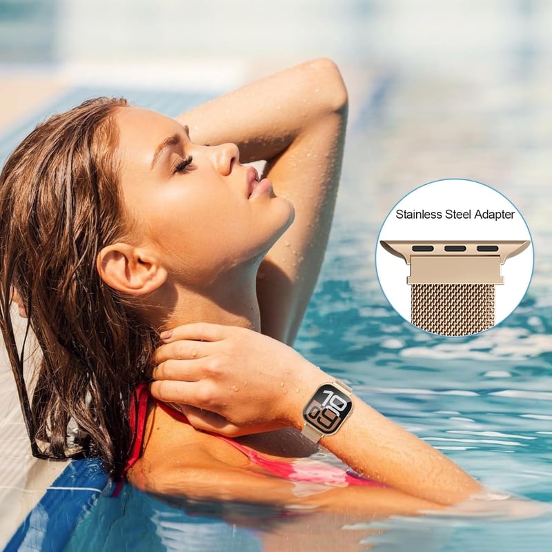 Hexasider Mágneses Karkötő Védőtokkal Apple Watch 38-49mm Óraszíj - Rozsdamentes Acél Milánói Szíj Kompatibilis iWatch Series 3-11 SE Ultra