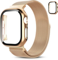 Hexasider Mágneses Karkötő Védőtokkal Apple Watch 38-49mm Óraszíj - Rozsdamentes Acél Milánói Szíj Kompatibilis iWatch Series 3-11 SE Ultra 1
